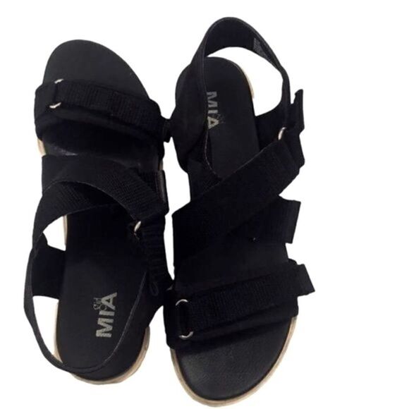 MIA Low Profile Platform Black Sandals Size 8‎ - Picture 3 of 4